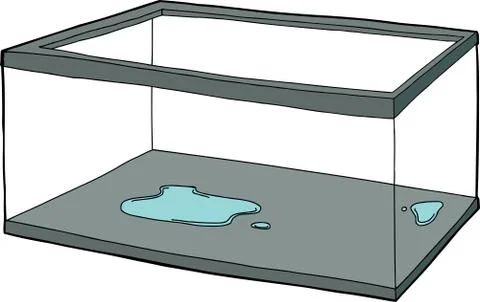 Clear Fish Tank with Puddle Stock Illustration