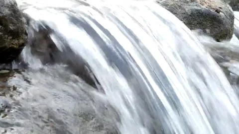 Clear flowing water looks clear Stock Footage 242577484