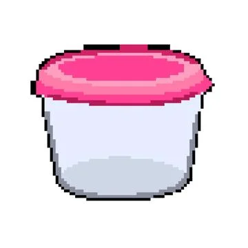Clear glass container pixel art vector illustration Stock Illustration