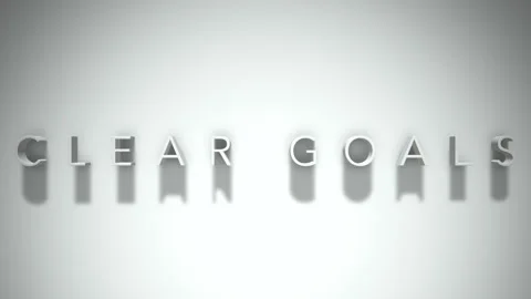 Clear Goals 3D title animation with shadows on a white background Stock Footage 296524340