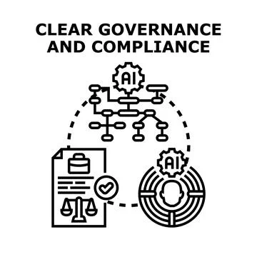 Clear governance and compliance with artificial intelligence vector Illustrazione stock