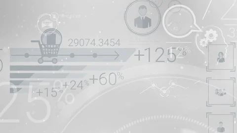 Clear Gray Corporate Background With Abstract Elements Of Infographics Stock Footage 71482204