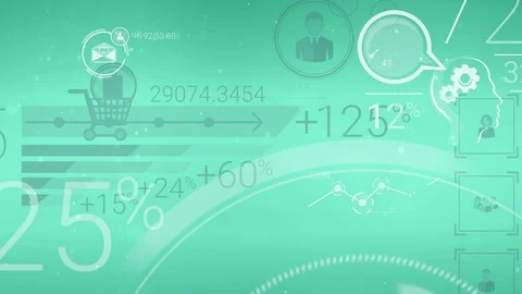 Clear Green Corporate Background With Abstract Elements Of Infographics 스톡 동영상 71481700