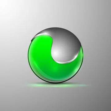 Clear half gray sphere Stock Illustration