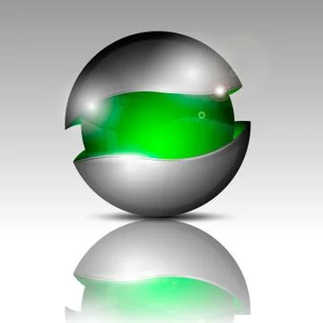 Clear half-gray sphere.For you design Stock Illustration