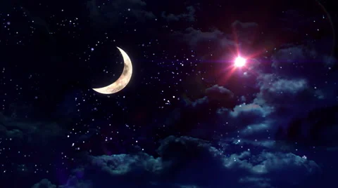 Clear half moon wide mars Vídeo Stock 58850606