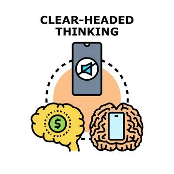 Clear headed thinking for financial focus and digital detox Stock Illustration