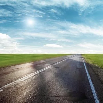 Clear highway road Stock Photos