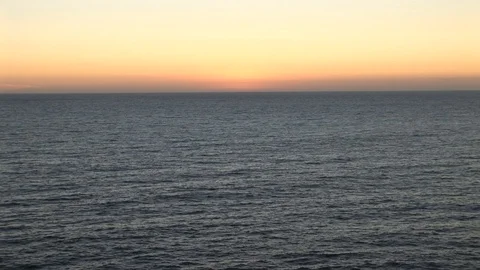Clear horizon at sunset hour Stock Footage 93349035