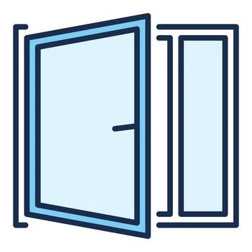 Clear House Window vector blue icon or sign Ilustración de archivo