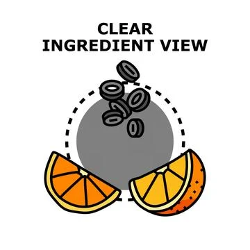 Clear ingredient view illustration with fresh oranges Stock Illustration