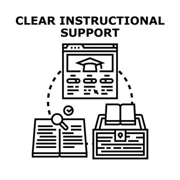 Clear instructional support for online education and learning Stock Illustration