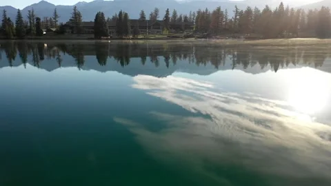 Clear Lake low fly Stock Footage 134343278
