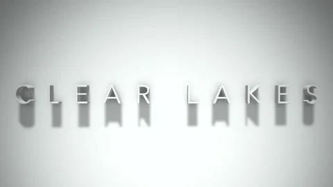Clear Lakes 3D title animation with shadows on a white background Stock Footage 296524312