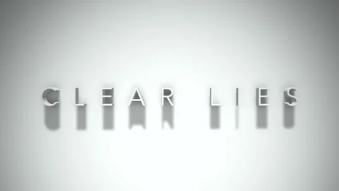 Clear lies 3D title animation with shadows on a white background Video stock 297800484
