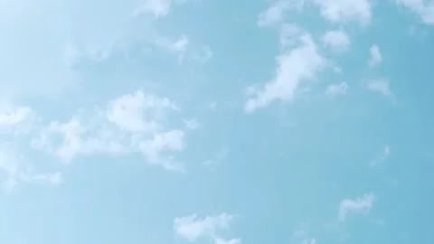 Clear Light Blue Sky, Sky High with White Clouds, Timelapse. Beautiful Backgroun Stock Footage 159593359