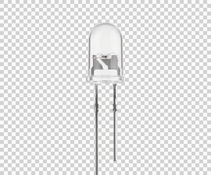 Clear light emitting diode electronic component isolated on background for .. Stock Photos