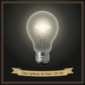 Clear lightbulb Stock Illustration