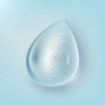 Clear Liquid Gel Drop With Bubbles On Blue Back Stock Illustration