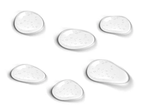 Clear Liquid Gel Drop With Bubbles On White Back Stock Illustration