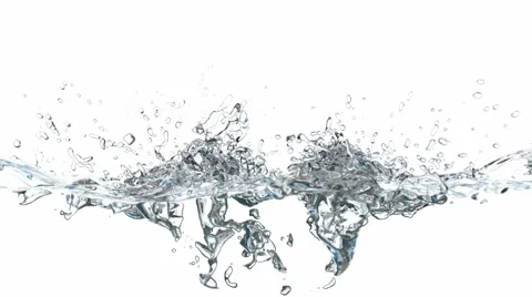 Clear liquid splash 3D generated animation, alpha mask is included Video stock 63213878