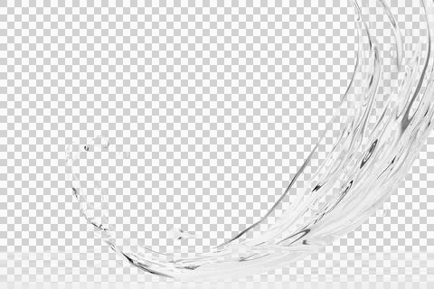 Clear liquid vigorously splashes and arcs Stock Illustration