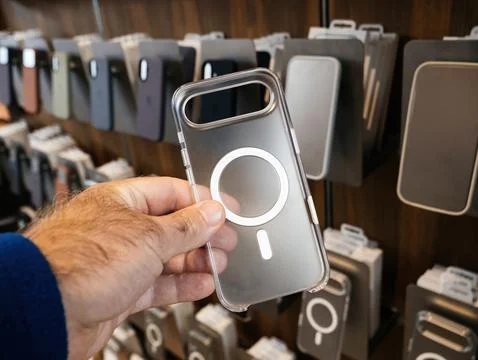 Clear MagSafe Case for Apple iPhone Air in Store Stock Photos