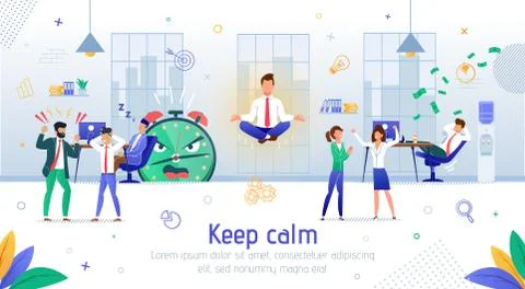 Clear Mindset in Office Work Flat Vector Banner Stock Illustration