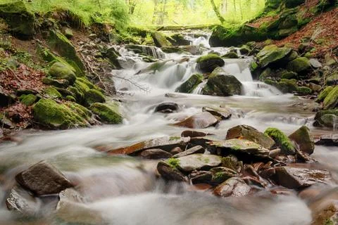 Clear mountain river 스톡 사진