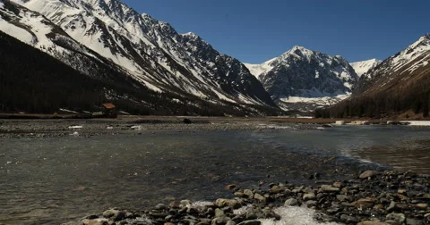 Clear mountain river spring day, the ripples on the water. 4K resolution. Stock Footage 62919790