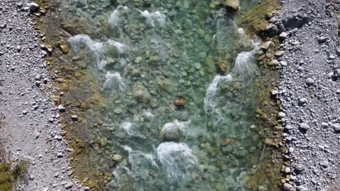 Clear mountain stream from above, Tyrol, Austria Stock Footage 164232555