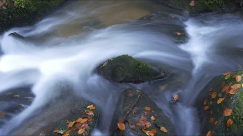 Clear Mountain Stream Running Down Through Boulders Stock Footage 144057264