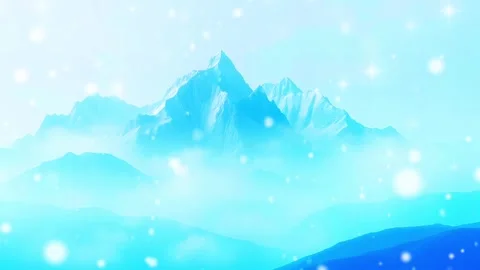Clear Mountain Under Snow: Abstract cartoon landscape Stock Footage 330320628