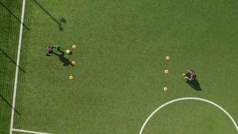 The clear movements of the two players when serving the ball to each other Stock Footage 106375951