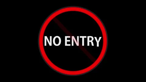 Clear No Entry Sign Icon on Black Background for Safety Awareness Stock-Footage 327681215
