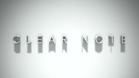 Clear note 3D title animation with shadows on a white background Stock Footage 297672576