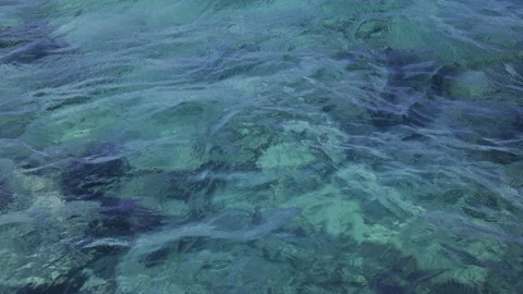 Clear ocean water surface. Slow motion. Stock Footage 321670677