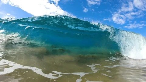 Clear Ocean Wave Crashing Close Up Stock-Footage 120675181