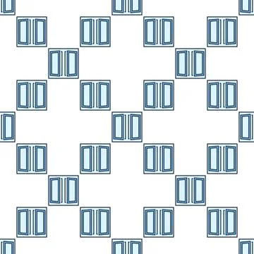 Clear Opened Window vector blue seamless pattern Ilustración de archivo