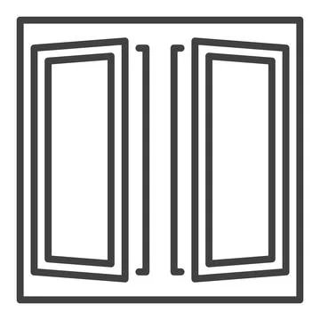 Clear Opened Window vector icon or symbol in outline style Ilustración de archivo