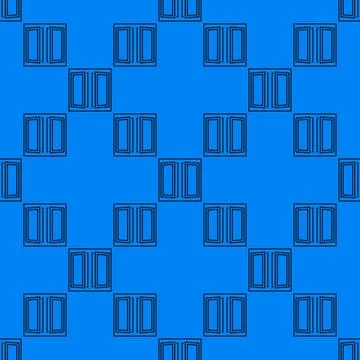 Clear Opened Window vector seamless pattern in outline style Ilustración de archivo