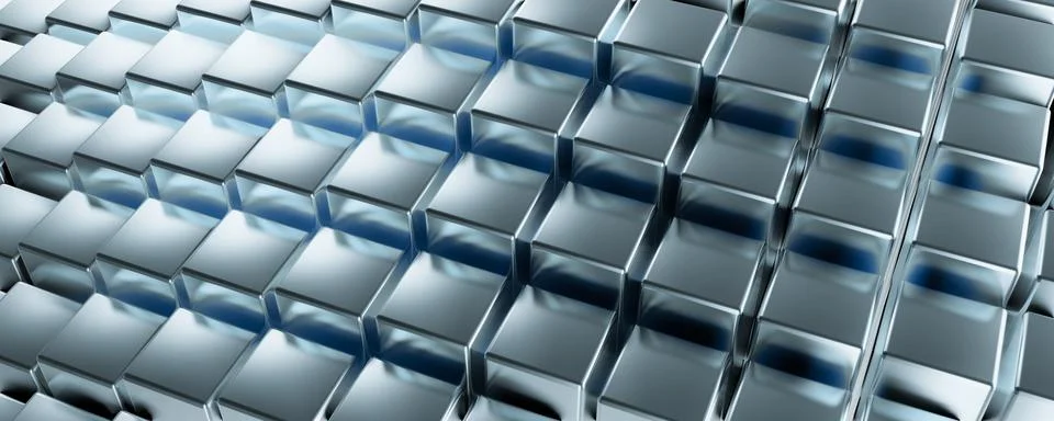 Clear pattern abstract background cube metallic and blue. futuristic banner.. Stockfoto's