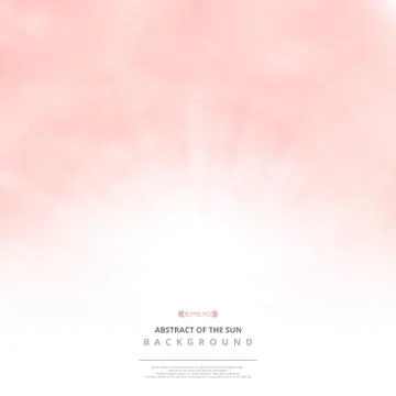 Clear pink sky with clouds pattern background and sun burst. 스톡 일러스트
