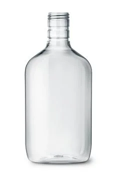 Clear plastic alcohol flasks Stock Photos
