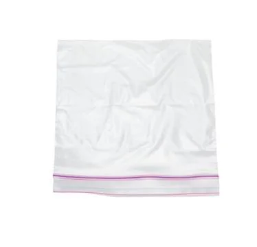Clear plastic bag with lock isolated on white background Stock Photos