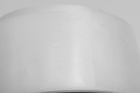 Clear plastic bowl on a flat surface in white color Stock Photos