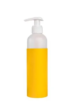 Clear plastic container with white nozzle Stock Photos