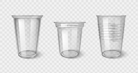 Clear plastic disposable cups collection Stock Illustration