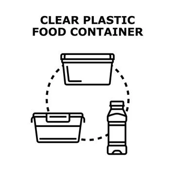 Clear plastic food container for keeping meal fresh Stock Illustration