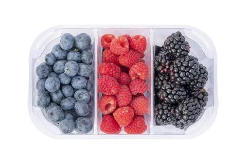 Clear plastic fruit box Stock Photos